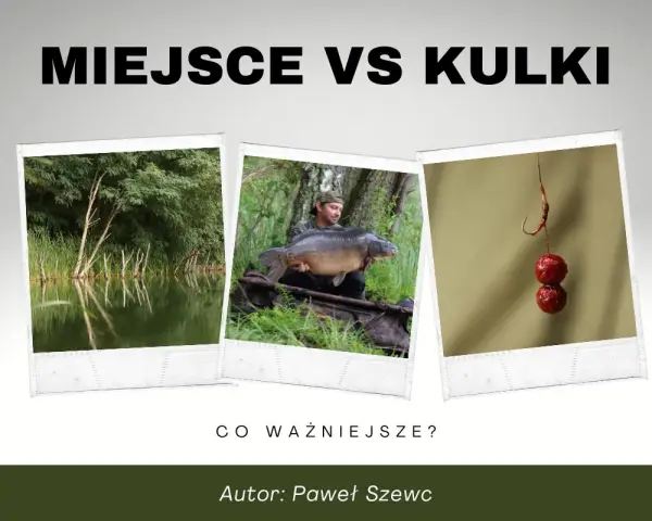 Wędkarz z okazałym karpiem, miejsce połowu i kulki proteinowe. Co jest ważniejsze w udanym połowie karpia?
