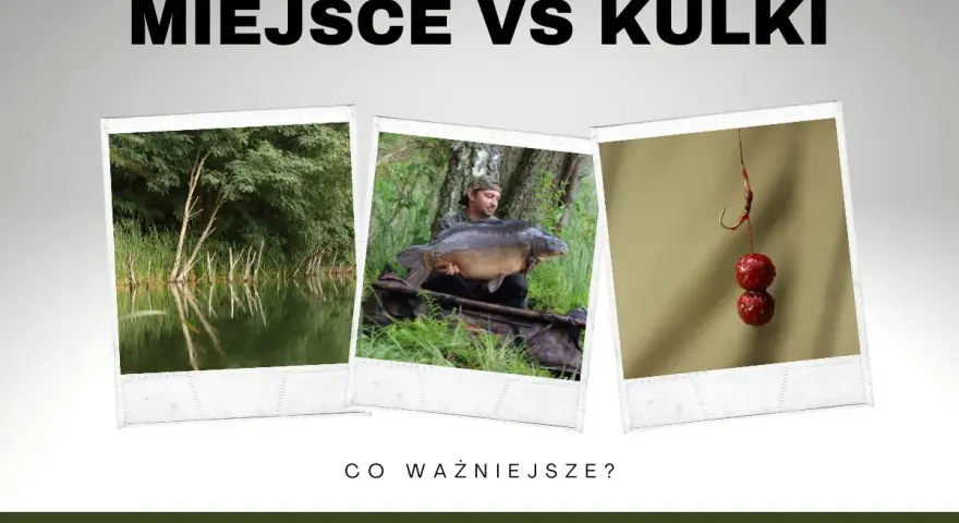 Wędkarz z okazałym karpiem, miejsce połowu i kulki proteinowe. Co jest ważniejsze w udanym połowie karpia?